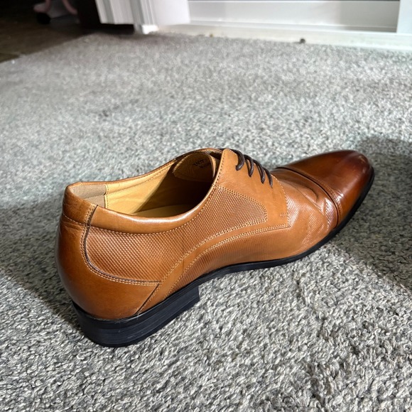 Calto Cap Toe Oxford Dress Shoes Lace Up Leather Height Increasing Elevator - Picture 3 of 9